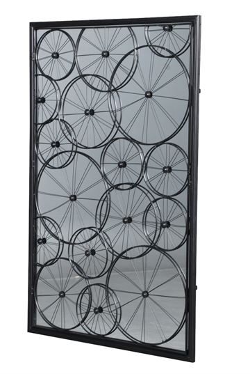 Spejl med sort ramme model Wheels str 90x142 cm